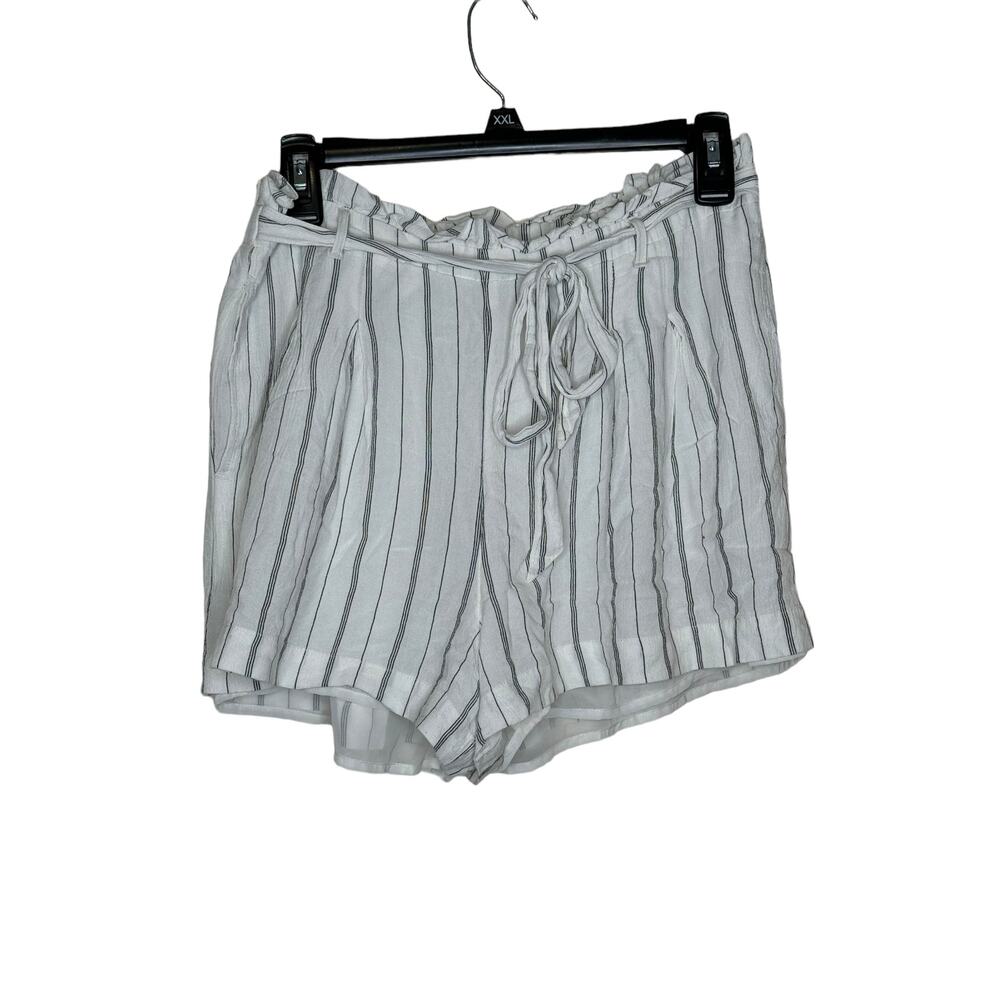 American Eagle Women's Shorts Lined Tie‎ Elastic Waist Striped High-Rise Large